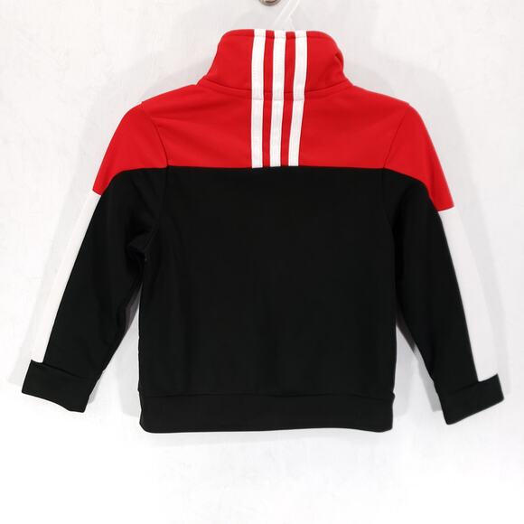 Adidas Track Jacket Toddler 2T Red White Black Long Sleeve Casual Sport Full Zip - Picture 4 of 4